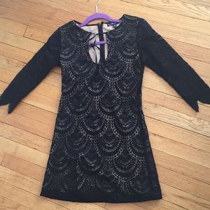 For Love of Lemons size S black lace dress